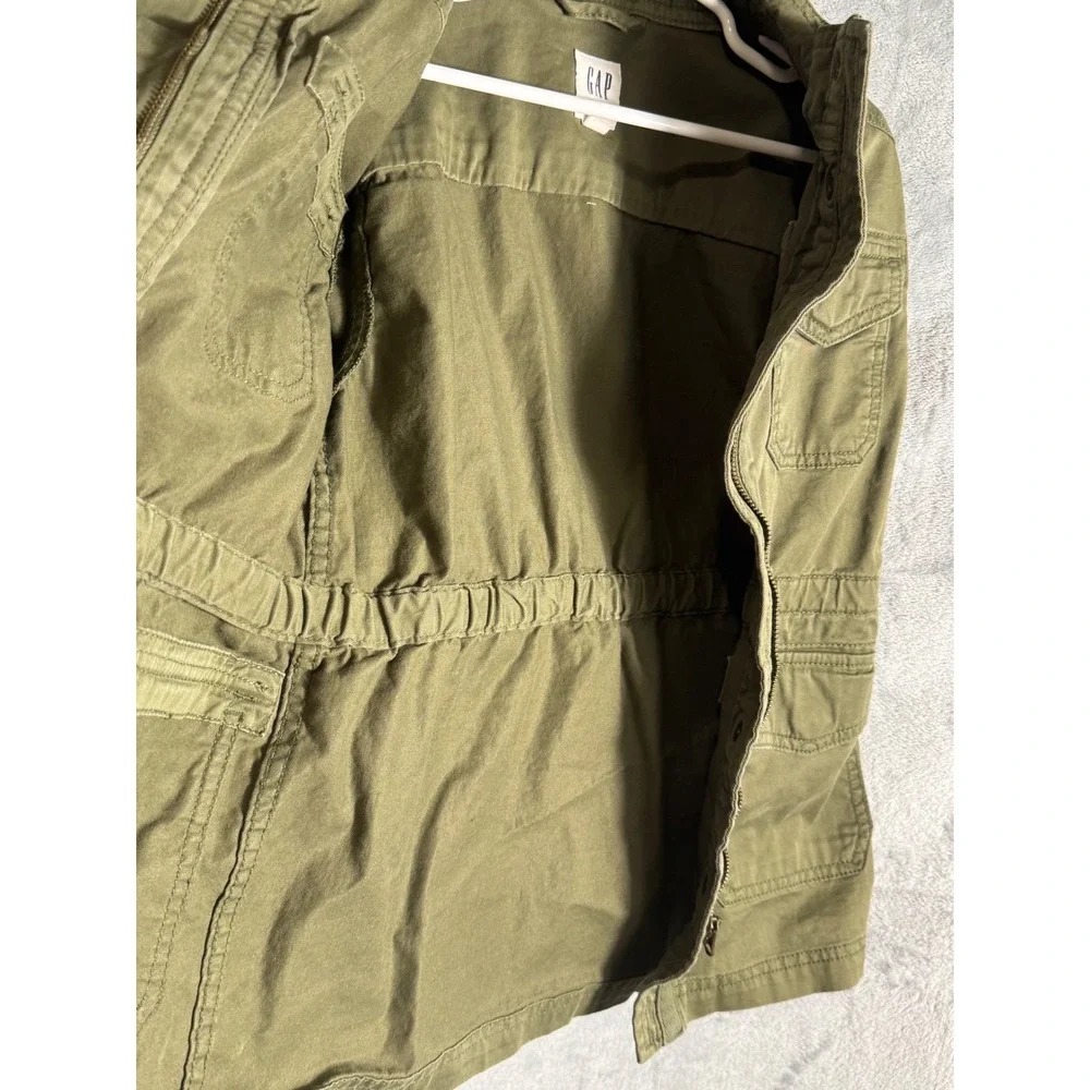 GAP Kids‎ Utility Jacket Khaki Green Cargo Pockets Drawstring Size S 6-7